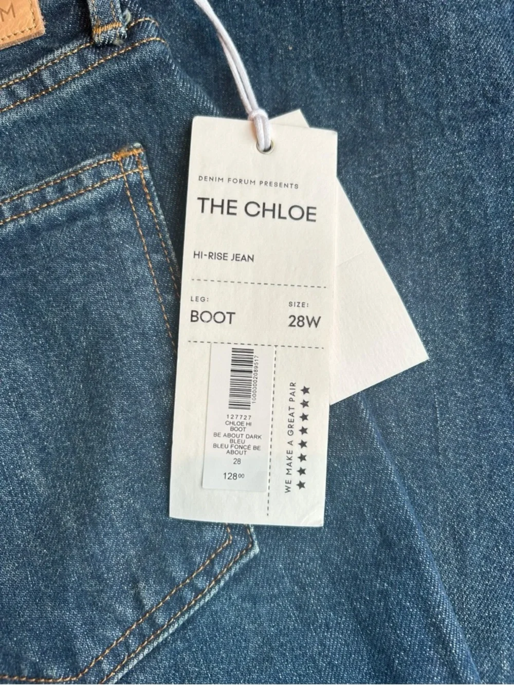 Aritzia Denim Forum Chloe Hi-Rise Bootcut Jeans NWT 28 Dark Indigo - Picture 8 of 10